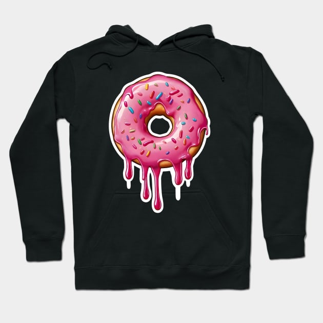 Pink Donut with Sprinkles Hoodie by UniqueMe